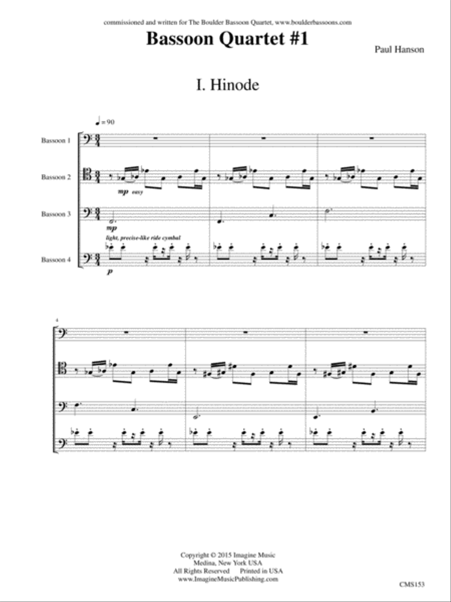 Bassoon Quartet #1 Bassoon Quartet scores gallery preview page 5