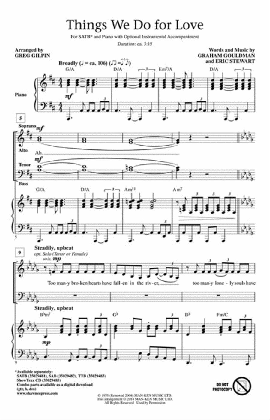 Things We Do for Love Things We Do for Love 4-Part scores gallery preview page 2