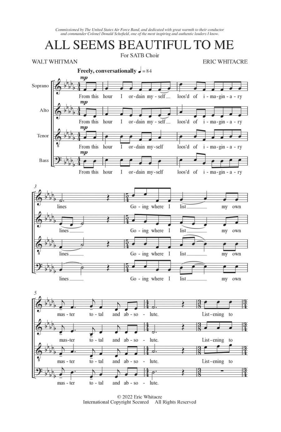 All Seems Beautiful To Me 4-Part scores gallery preview page 1