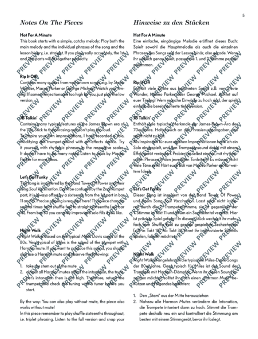 Total Funk Trumpet Trumpet Duet scores gallery preview page 6