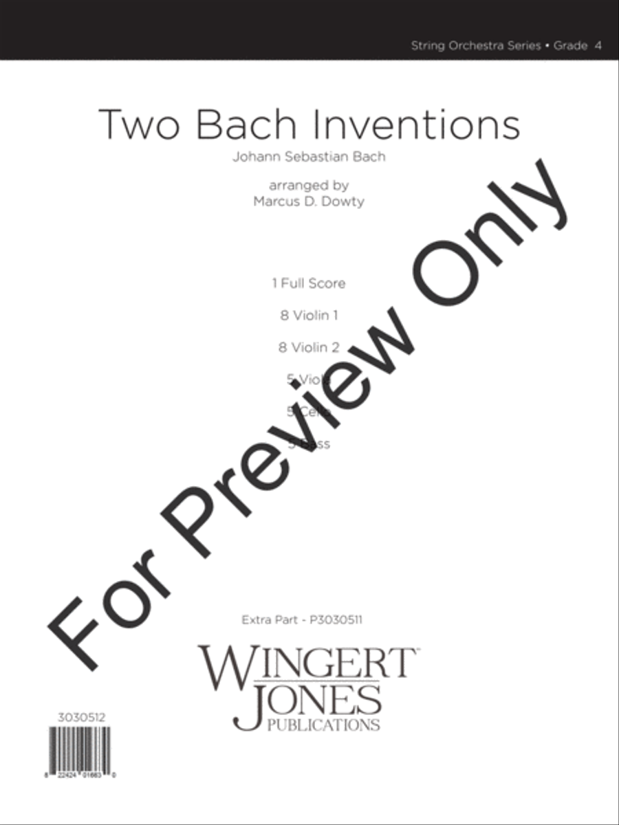 Two Bach Inventions String Orchestra scores gallery preview page 2