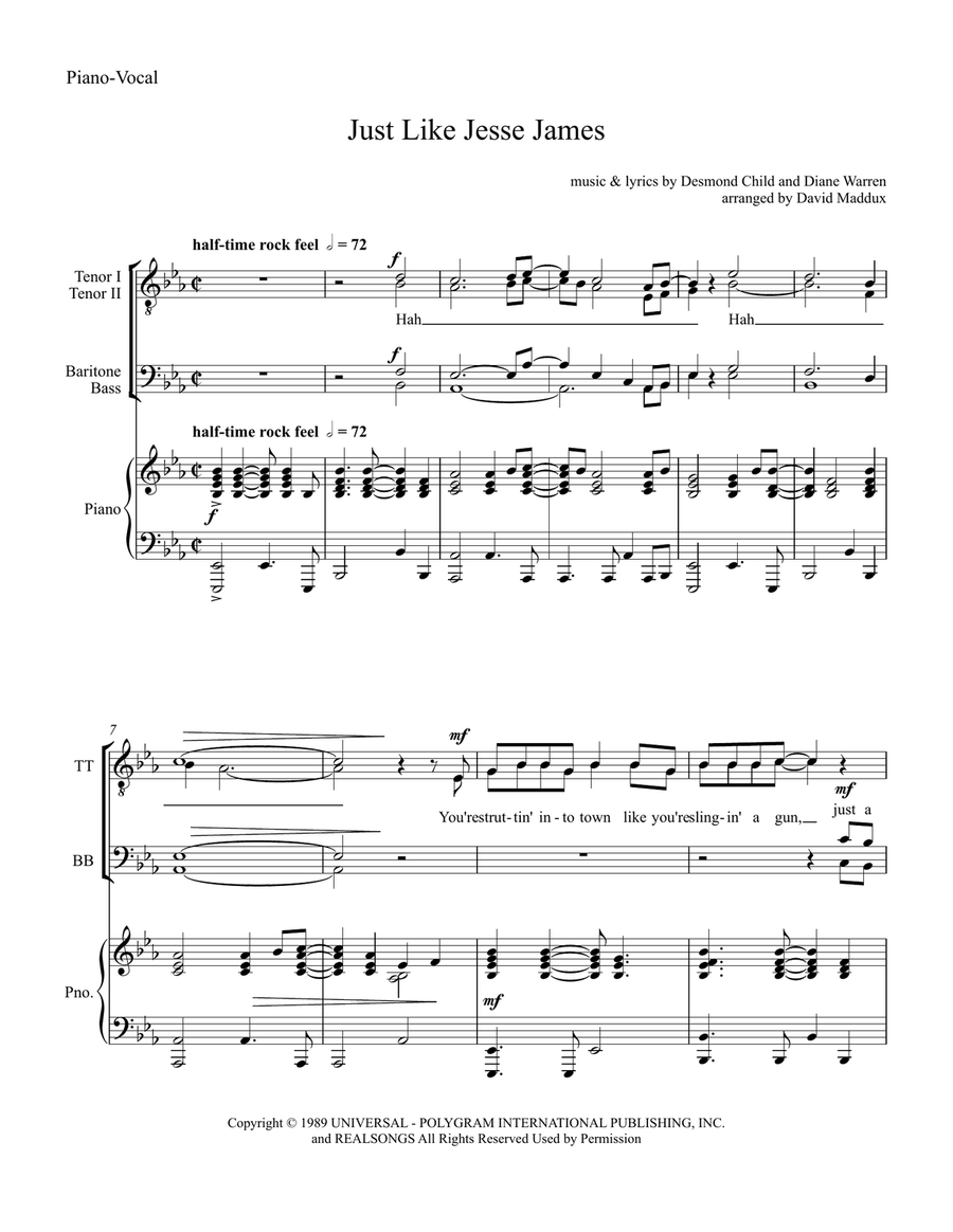 Just Like Jesse James Just Like Jesse James TTBB scores gallery preview page 1