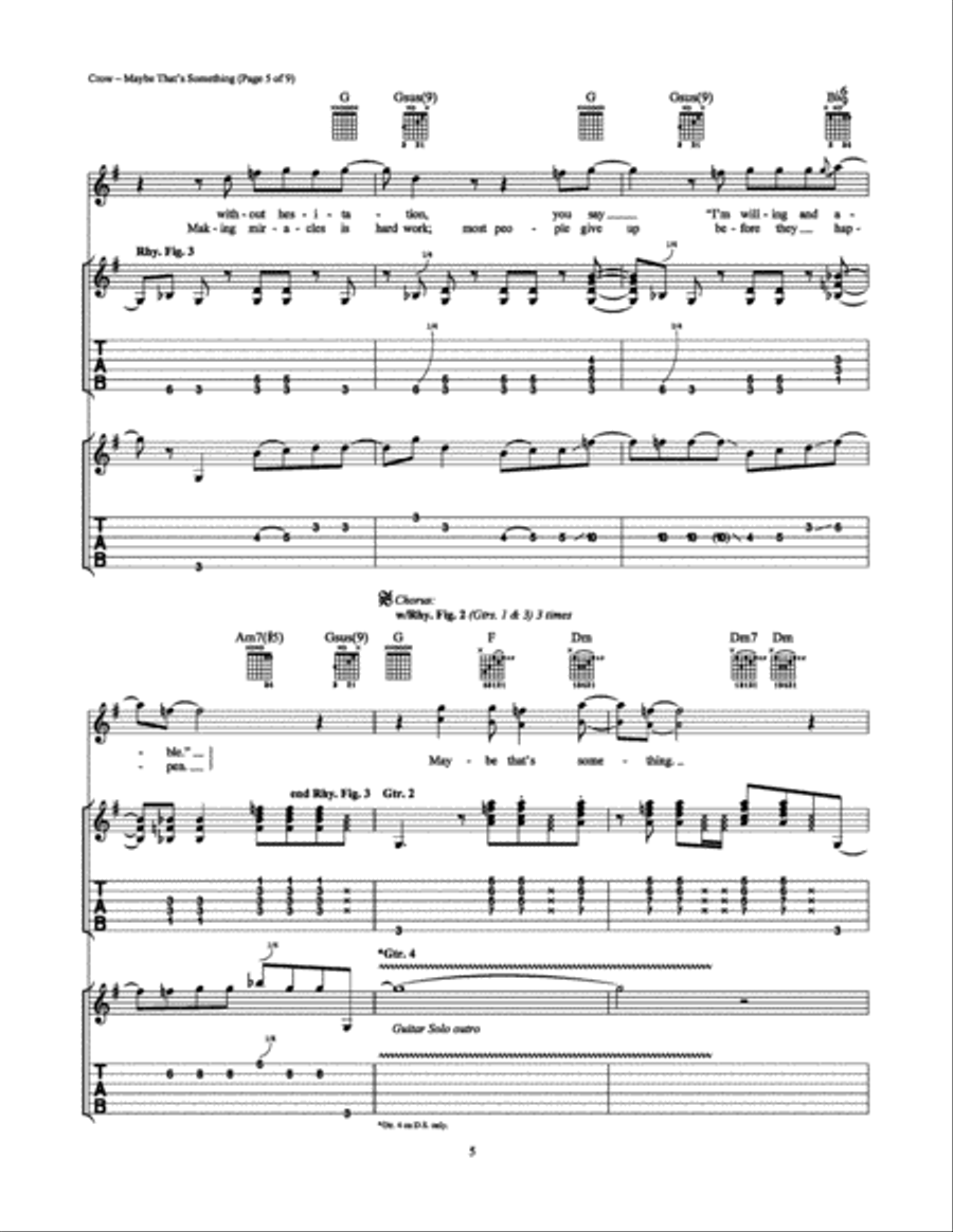Maybe That's Something Electric Guitar scores gallery preview page 5