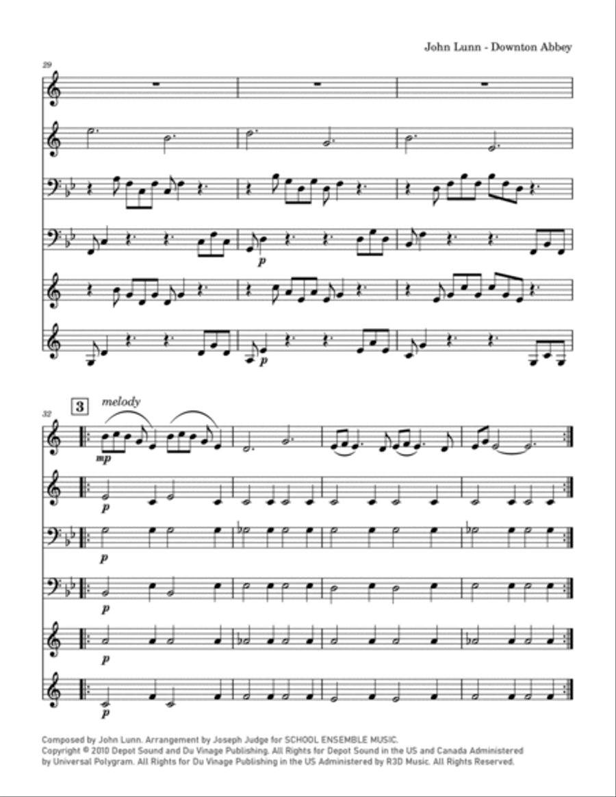 Downton Abbey (theme) Downton Abbey (theme) Chamber Music scores gallery preview page 5