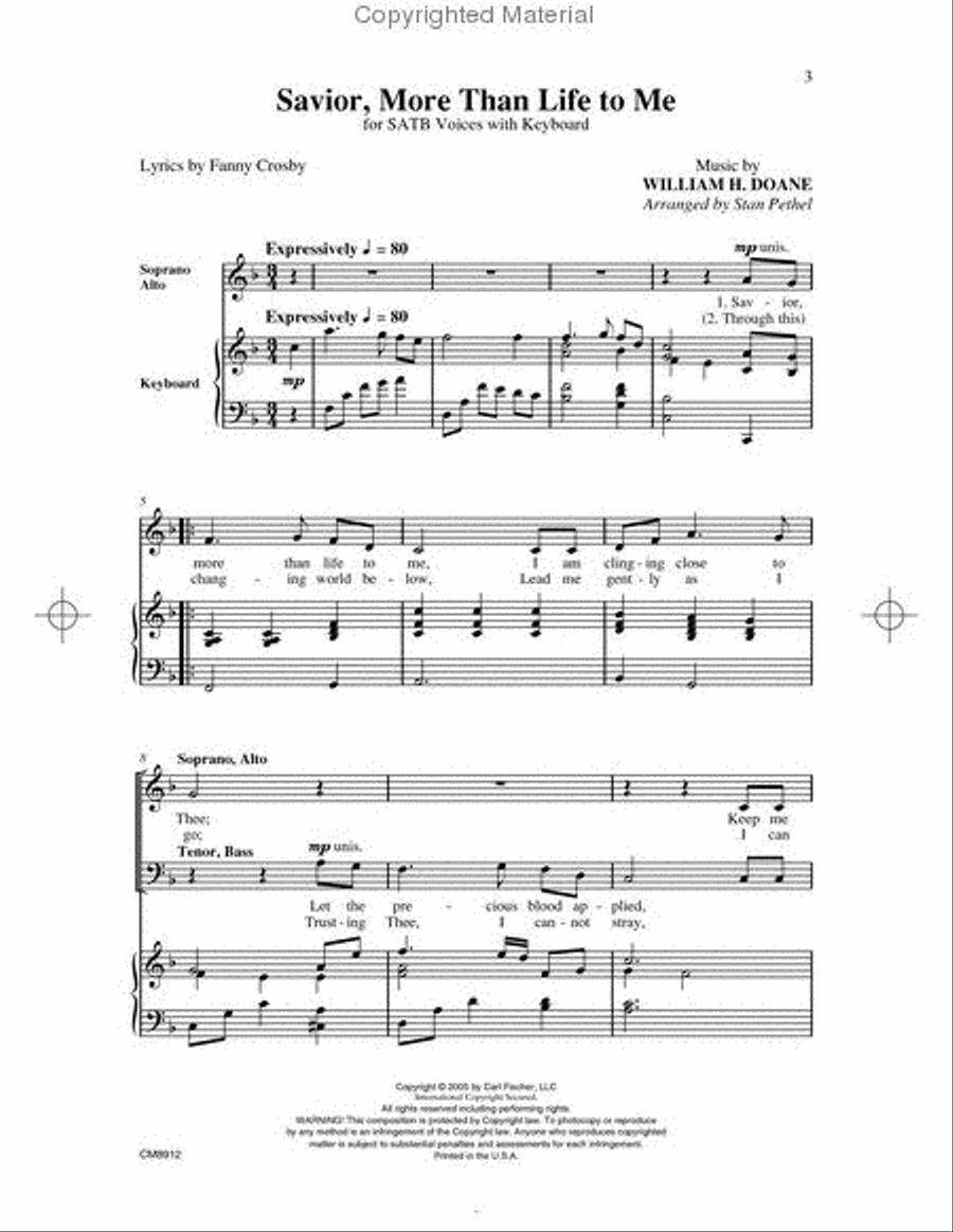 Savior, More Than Life To Me 4-Part scores gallery preview page 2