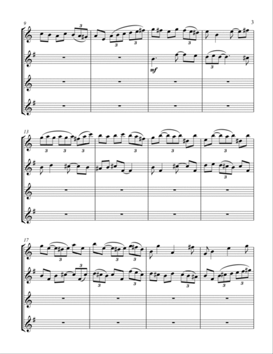 Little Fusion in G Minor - For Saxophone Quartet Saxophone Quartet scores gallery preview page 3