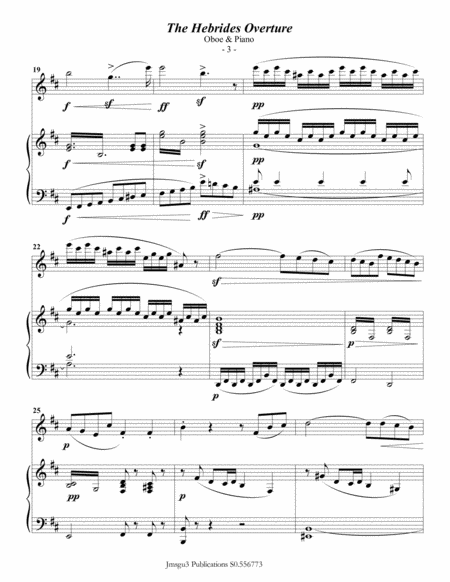Mendelssohn: the Hebrides Overture for Oboe & Piano image number null