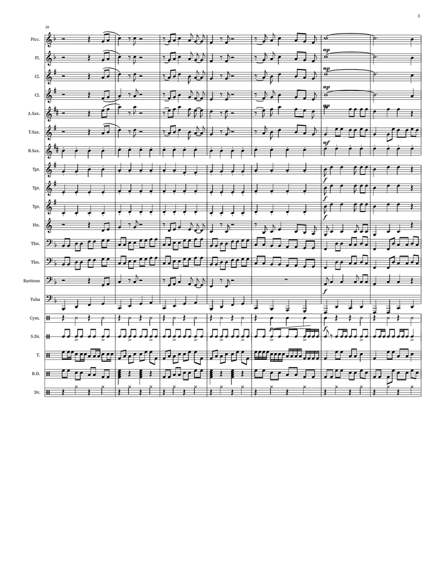 Walk Of Life Marching Band scores gallery preview page 3