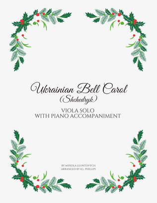 Book cover for Ukrainian Bell Carol (Shchedryk) - Viola Solo with Piano Accompaniment