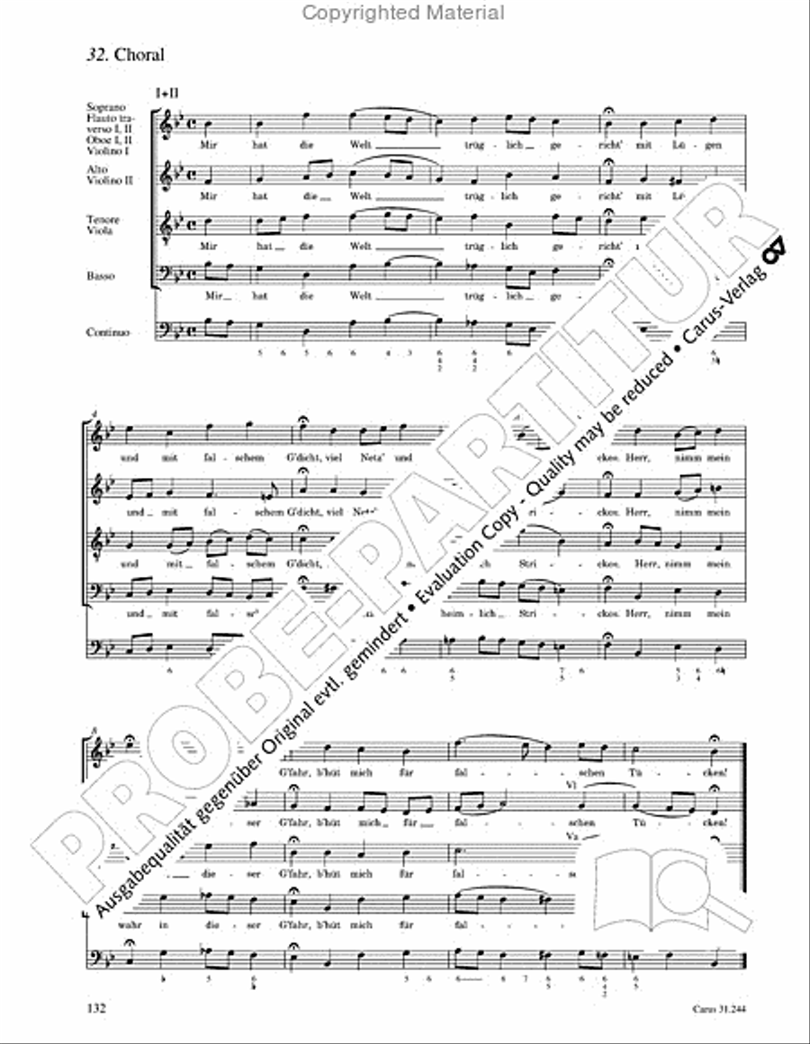 St. Matthew Passion (Matthaus-Passion) 4-Part scores gallery preview page 134