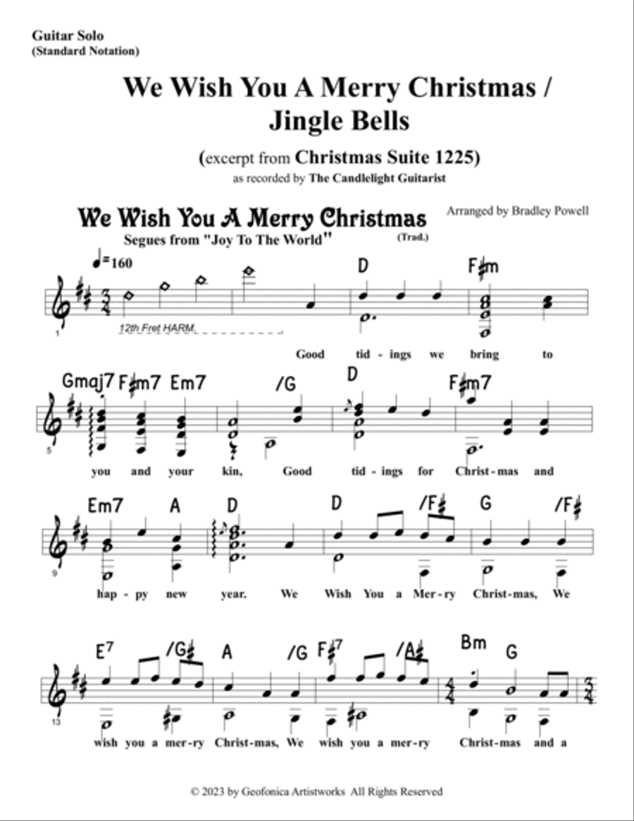 We Wish You a Merry Christmas / Jingle Bells Acoustic Guitar scores gallery preview page 2