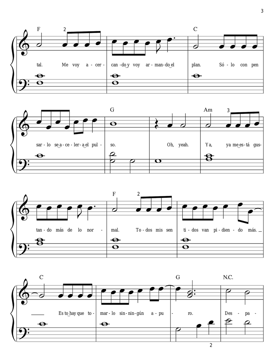 Despacito Easy Piano scores gallery preview page 3
