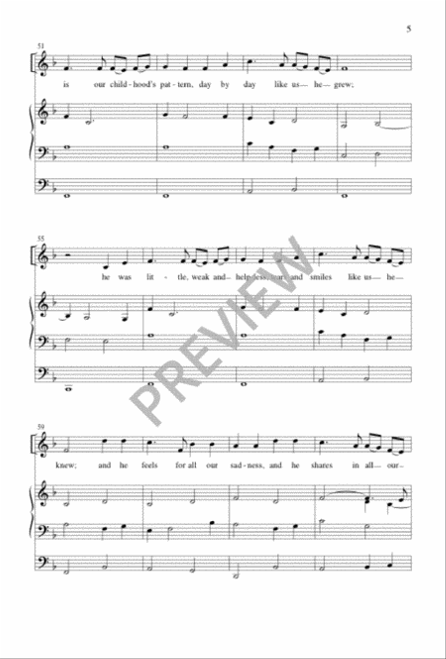 Once in Royal David's City 4-Part scores gallery preview page 5