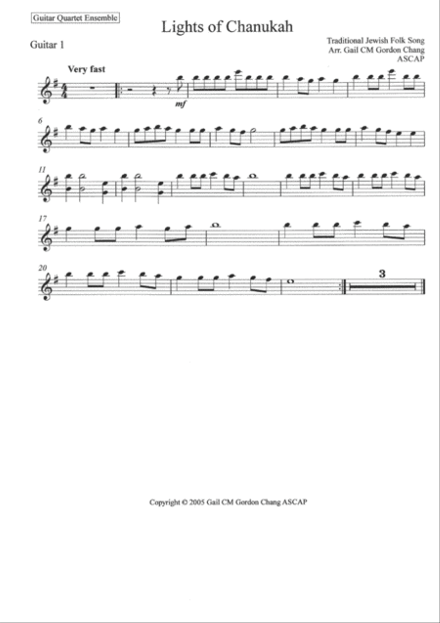 Lights of Chanukah Lights of Chanukah Acoustic Guitar scores gallery preview page 3