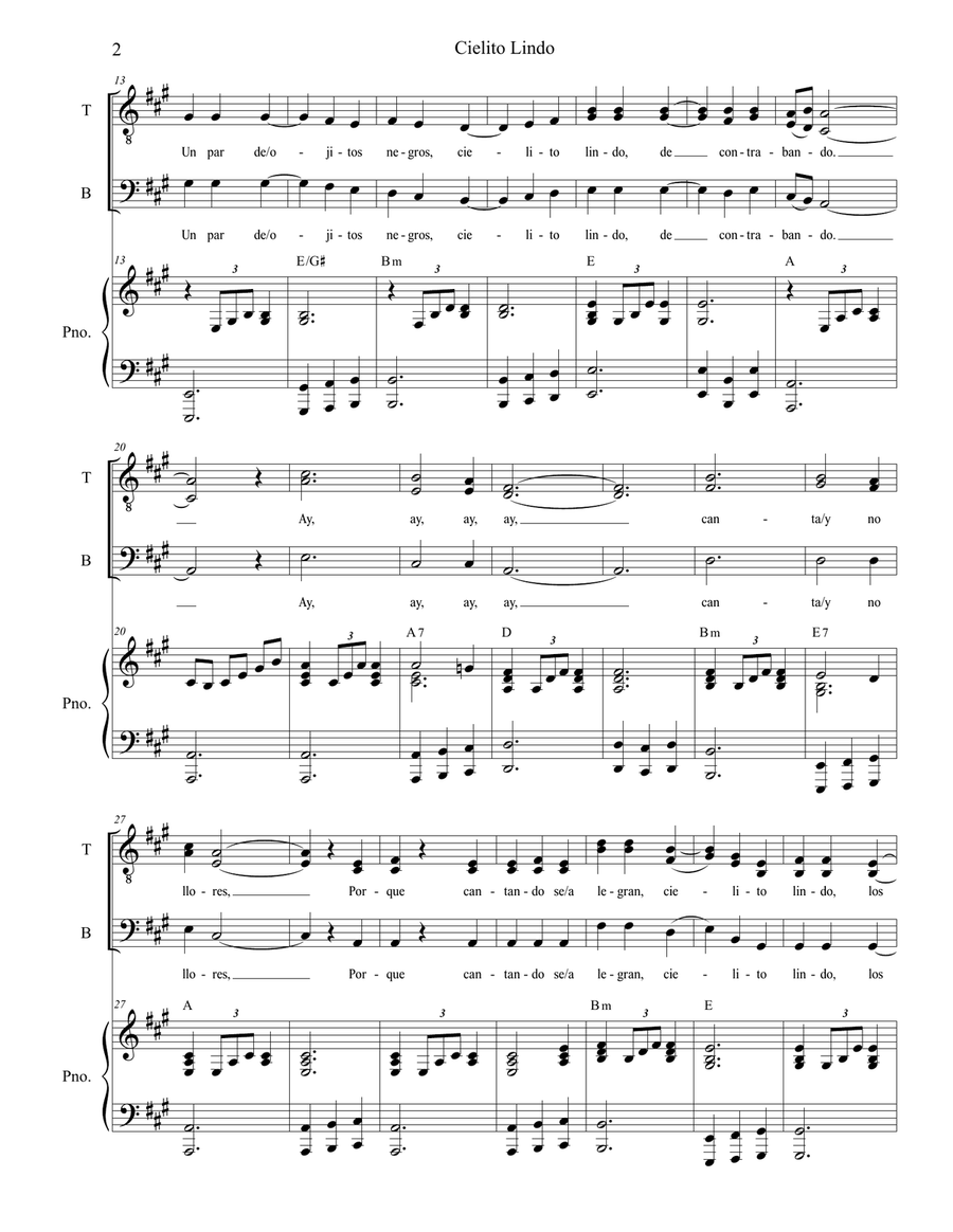 Cielito Lindo 4-Part scores gallery preview page 3
