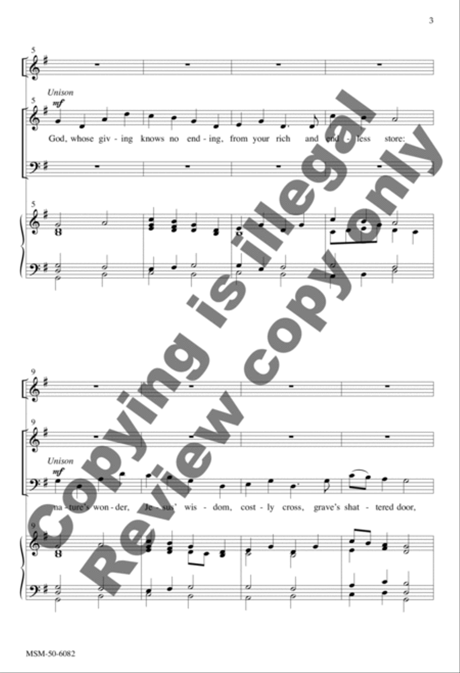 God, Whose Giving Knows No Ending 4-Part scores gallery preview page 3