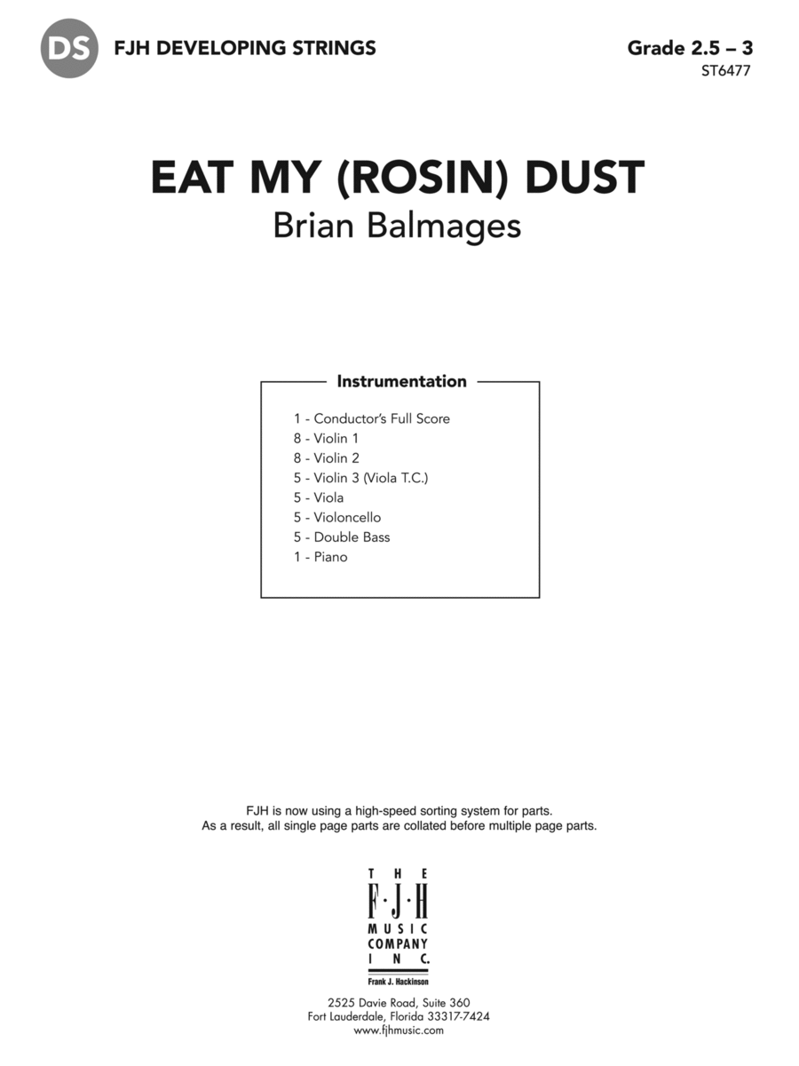 East My (Rosin) Dust: Score String Orchestra scores gallery preview page 1