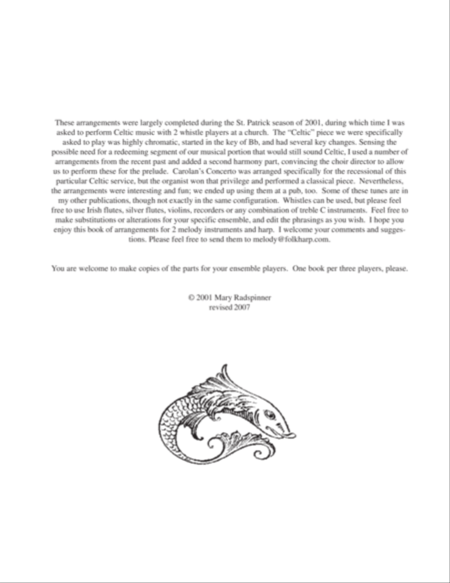 Girls and Whistles for Folk Harp and Winds Celtic Harp scores gallery preview page 4