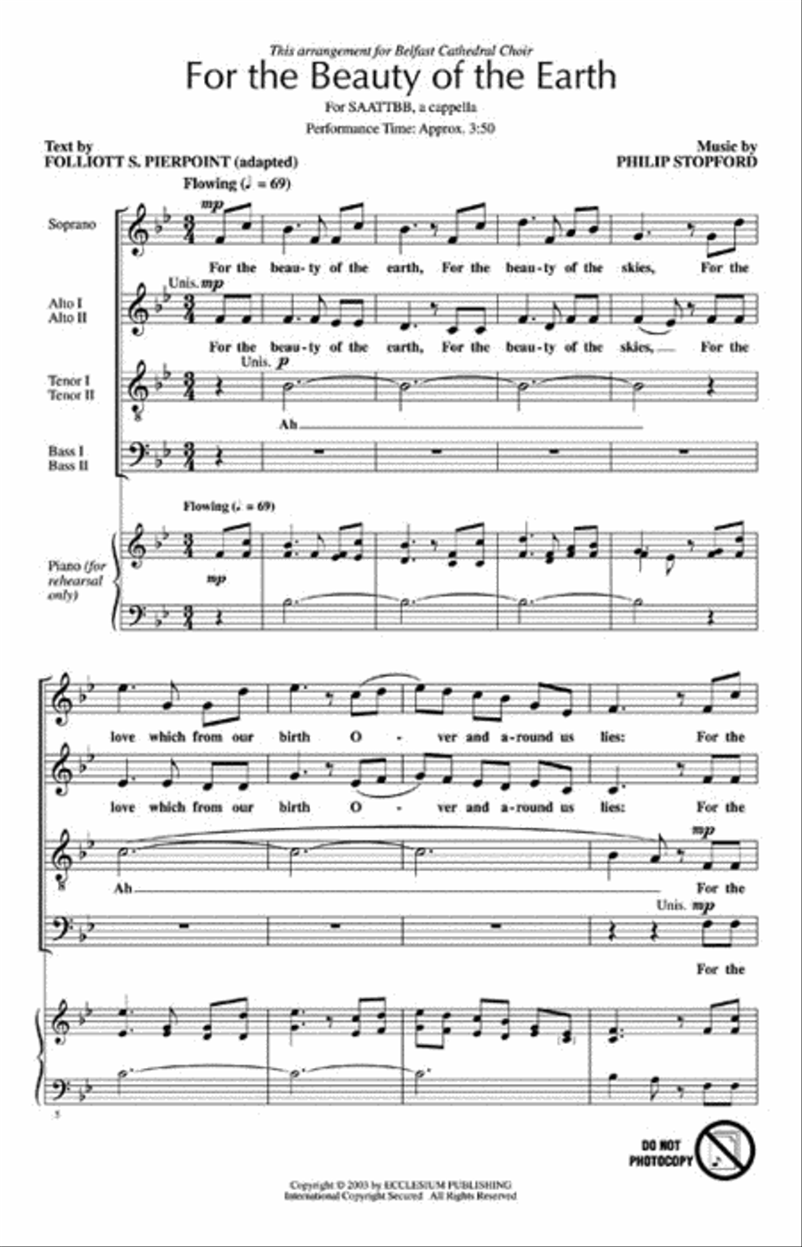 For the Beauty of the Earth A Cappella scores gallery preview page 2
