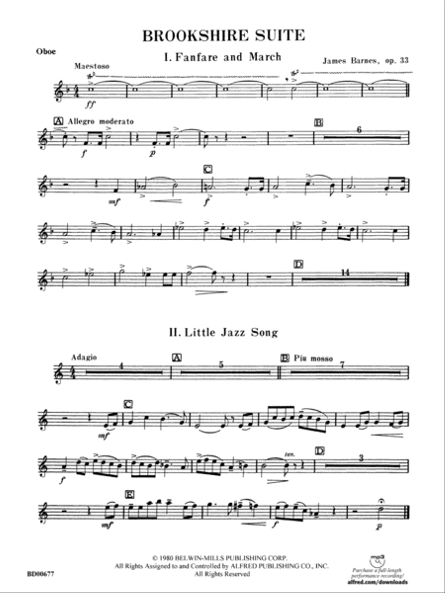 Brookshire Suite: Oboe Concert Band scores gallery preview page 1