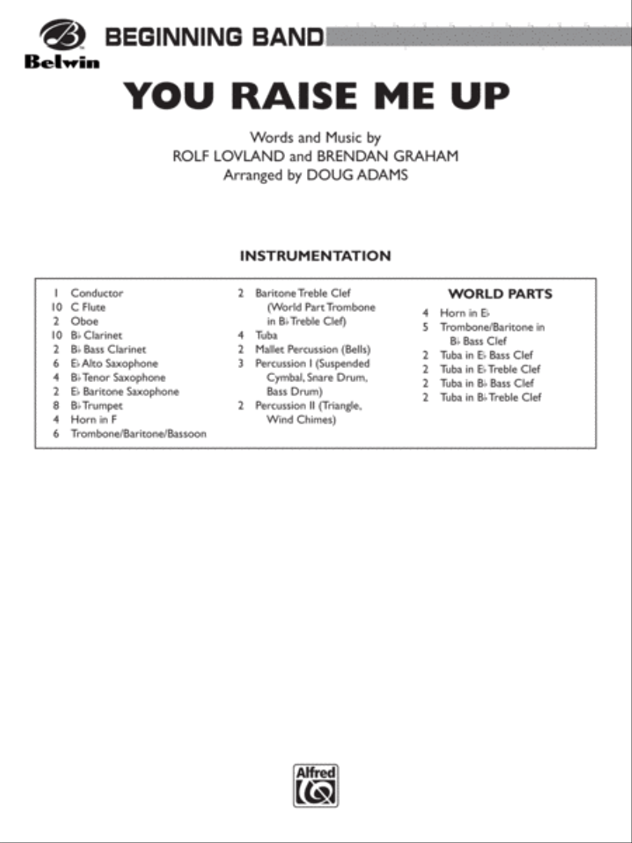 You Raise Me Up: Score Concert Band scores gallery preview page 1