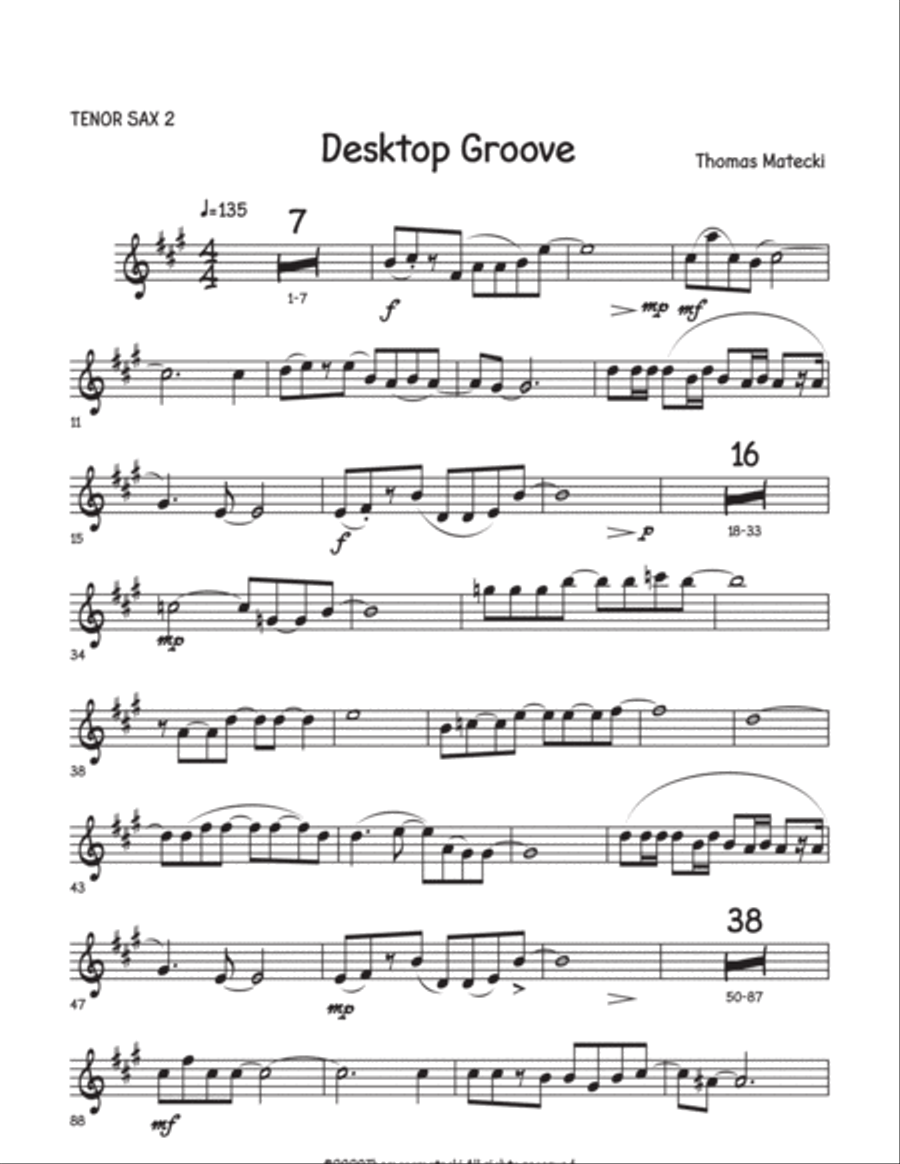 Desktop Grove for big band tenor 2 Small Ensemble scores gallery preview page 1