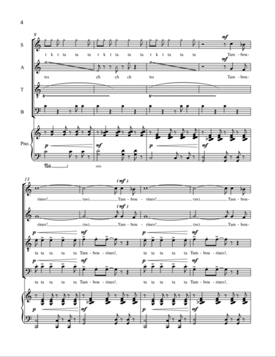 Tambourines from Harlem Songs 4-Part scores gallery preview page 4