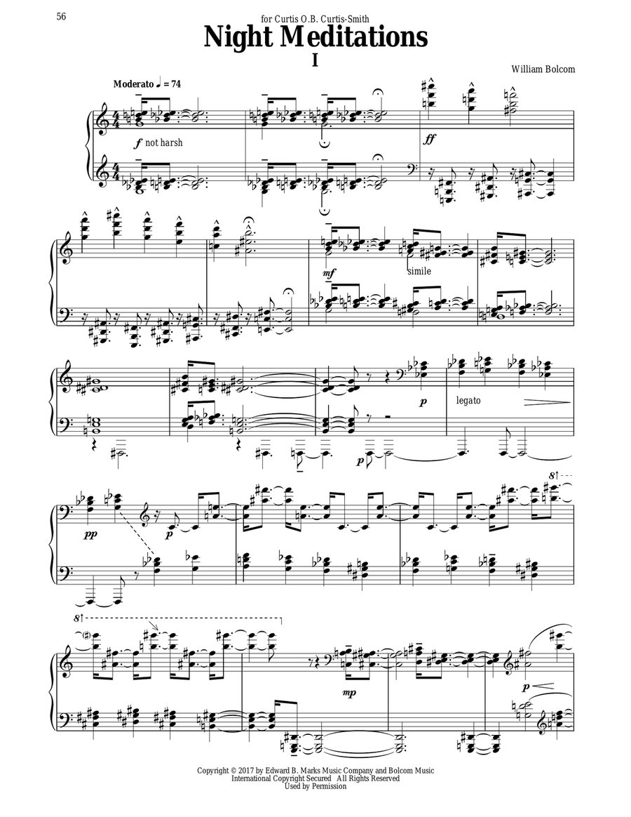 Night Meditations Piano Solo scores gallery preview page 1
