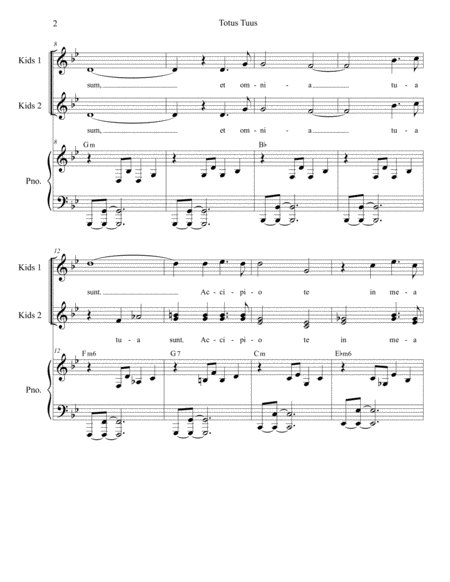 Totus Tuus (3-part children's choir) image number null