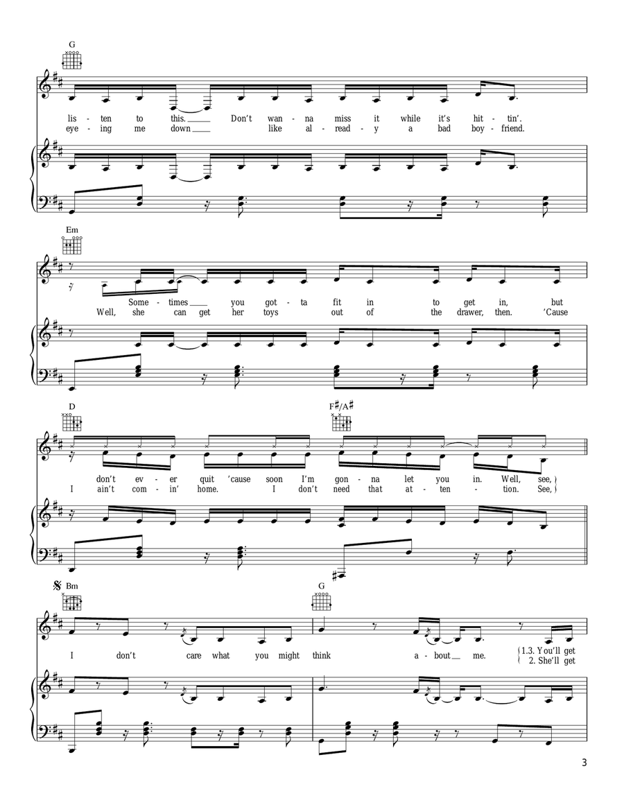 Geek In The Pink Piano, Vocal, Guitar scores gallery preview page 3