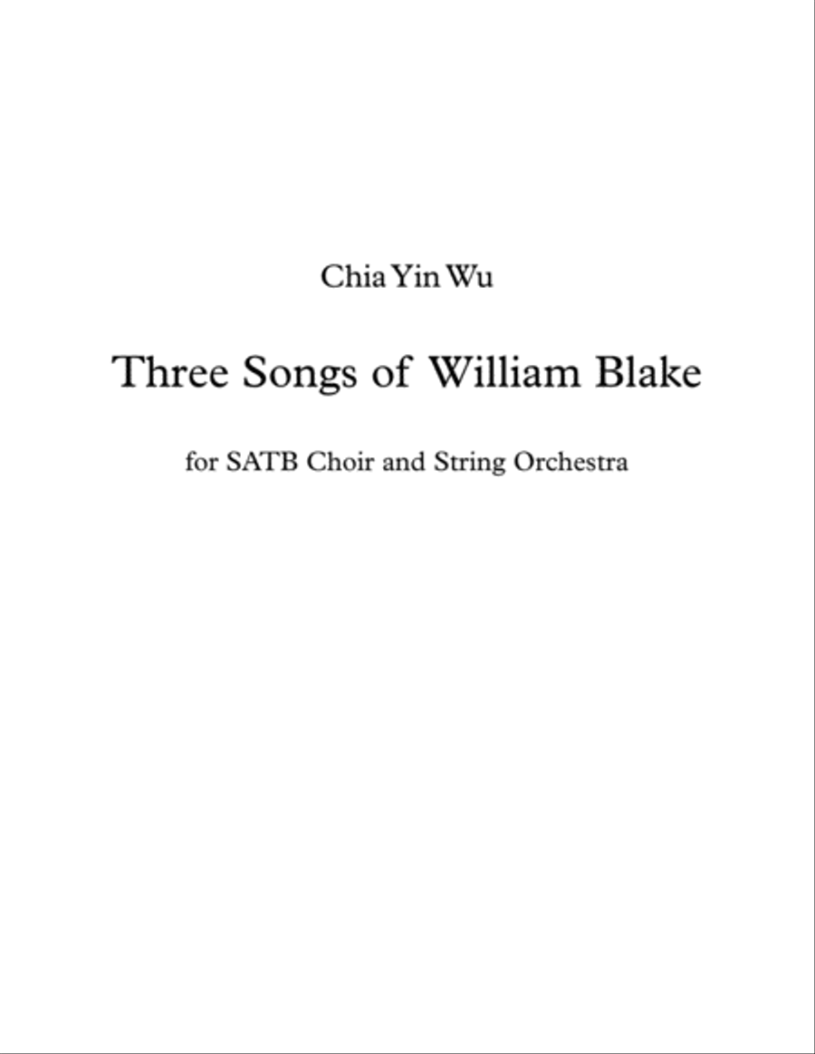 Three Songs of William Blake Choir scores gallery preview page 1