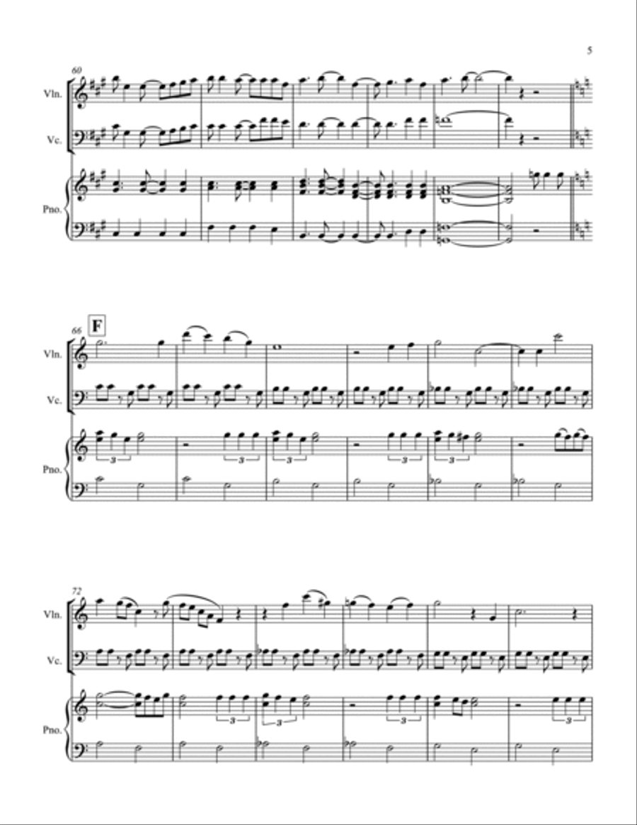 Can't Take My Eyes Off Of You Piano Trio scores gallery preview page 5