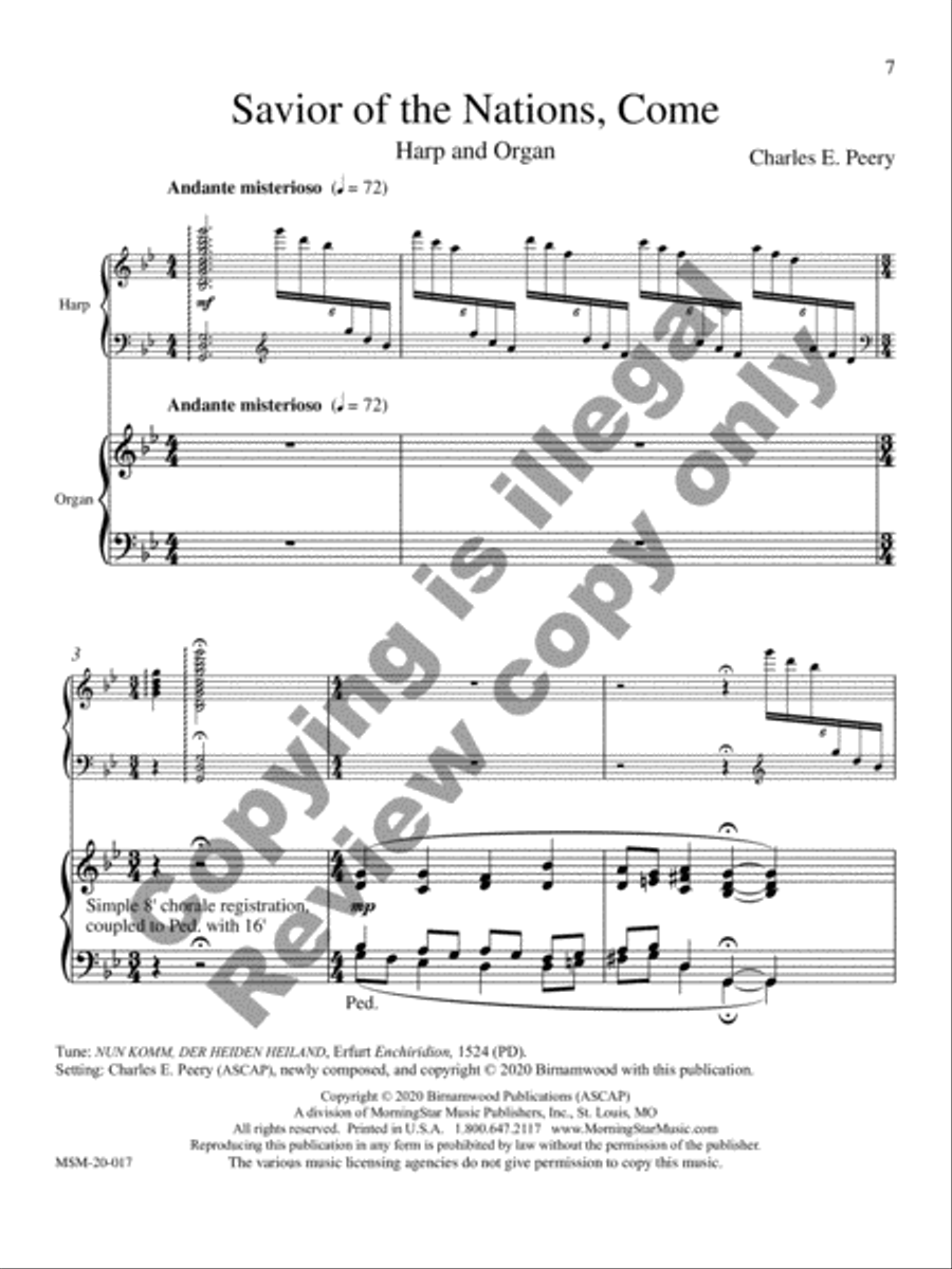 Three Advent Pieces for Harp and Organ Harp scores gallery preview page 6