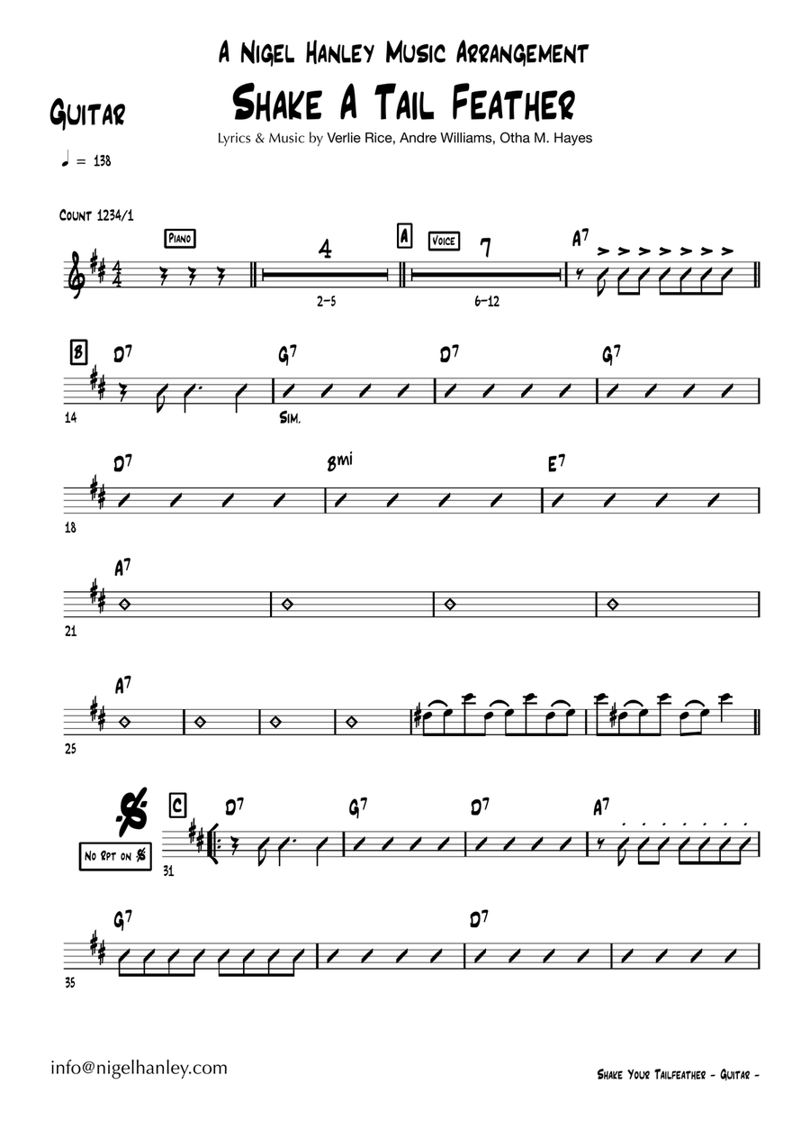 Shake A Tail Feather Jazz Ensemble scores gallery preview page 1