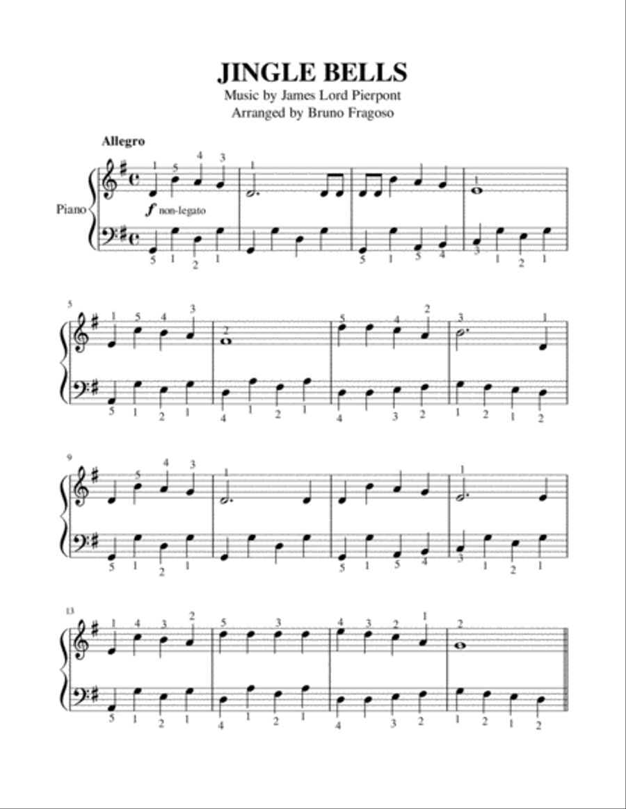 JINGLE BELLS Piano Solo scores gallery preview page 1
