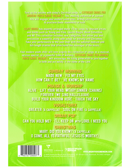 Extreme! Songs for Modern Youth Choir, Volume 2 (Listening CD) image number null