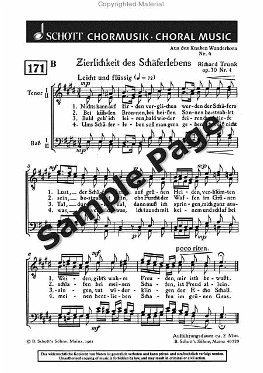 Zierlichkeit/ich Hort Ein Sichein Men's Choir scores gallery preview page 3