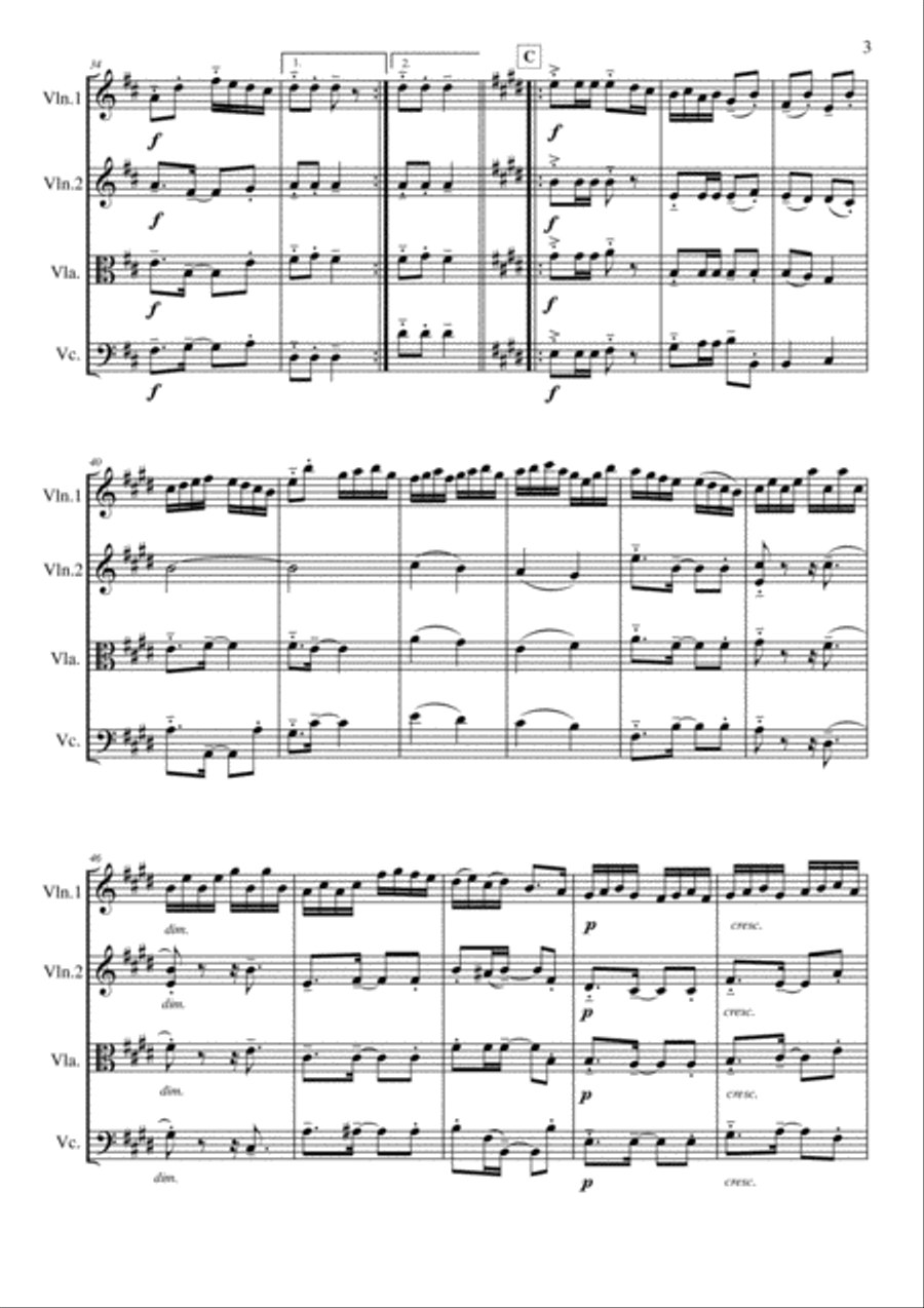 O Carolan's Concerto String Quartet scores gallery preview page 3
