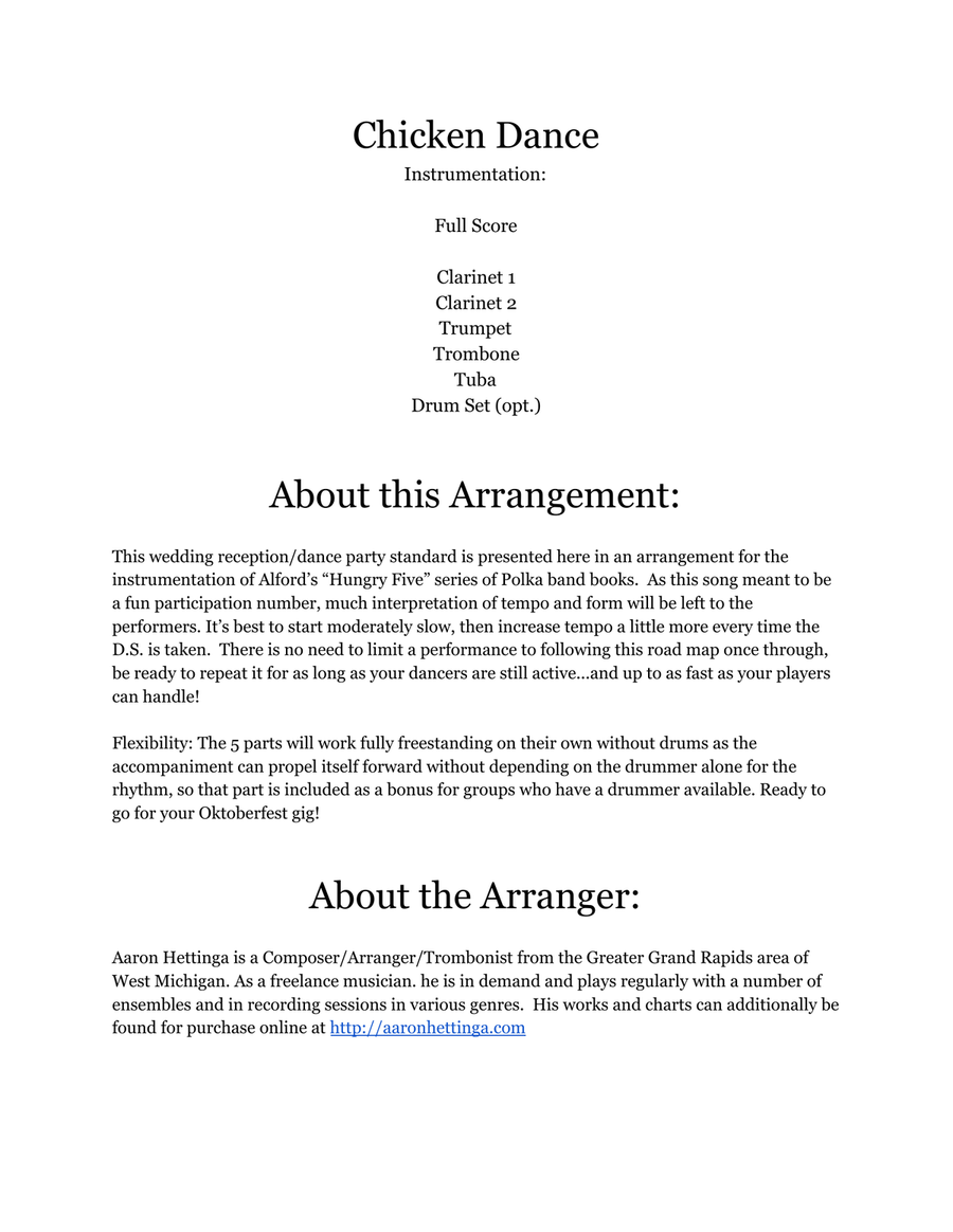 The Chicken Dance Small Ensemble scores gallery preview page 2