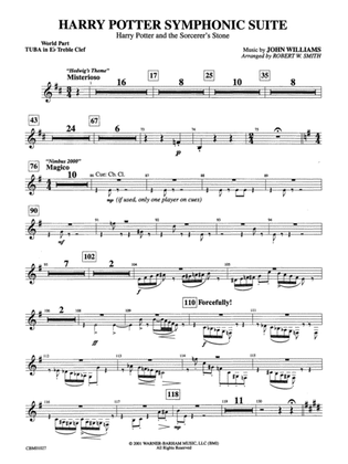 Harry Potter Symphonic Suite: (wp) E-flat Tuba T.C.