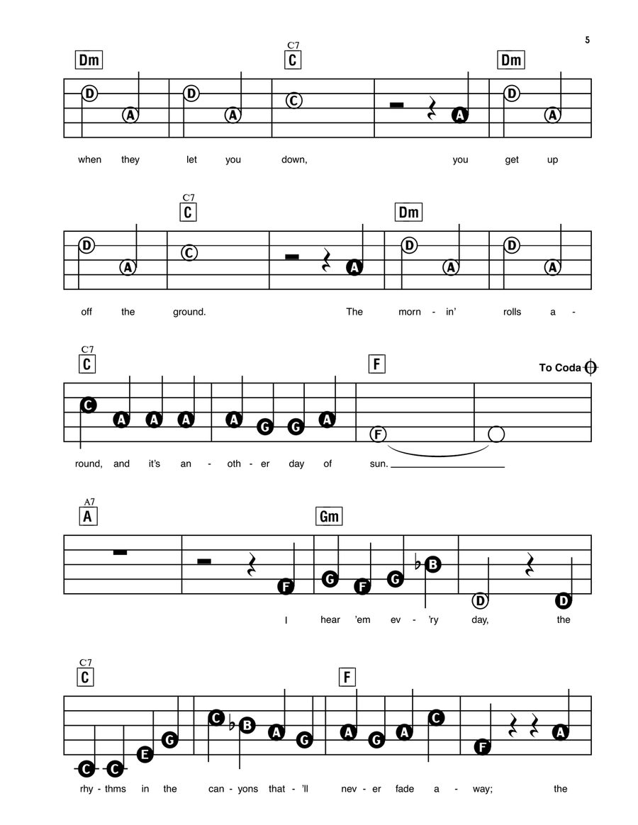 Another Day Of Sun (from La La Land) Electronic Keyboard scores gallery preview page 4