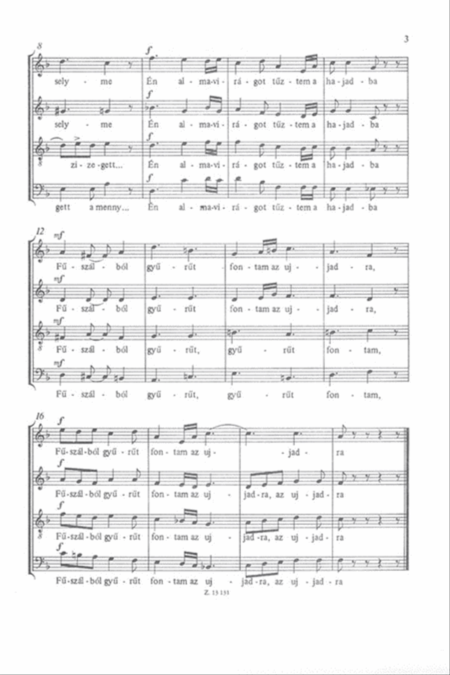 Négysoros versek A Cappella scores gallery preview page 3