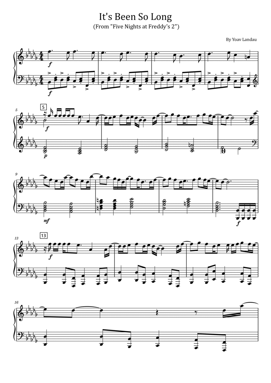 It's Been So Long It's Been So Long Piano Solo scores gallery preview page 1