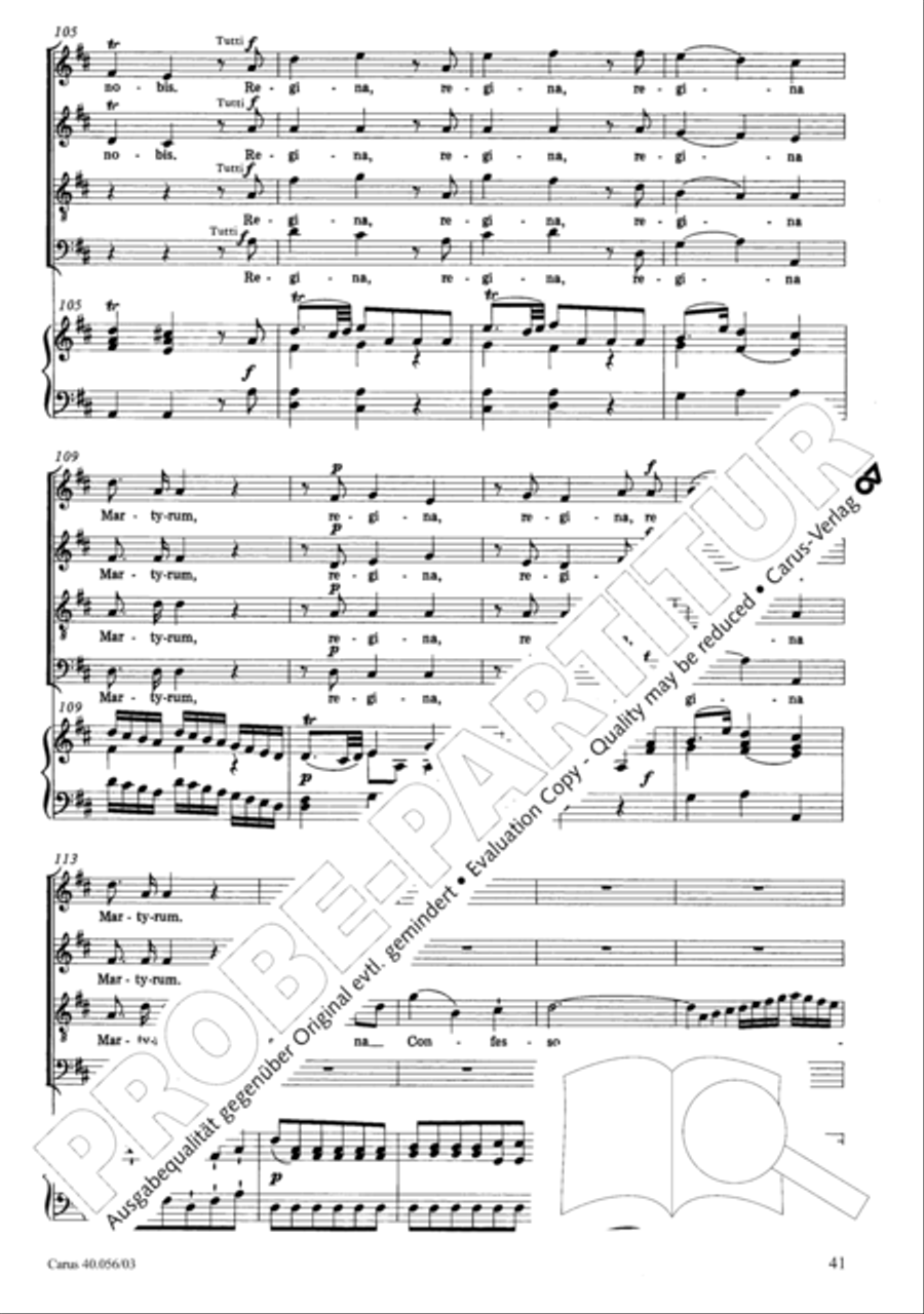 Litaniae Lauretanae B.M.V. in D 4-Part scores gallery preview page 42