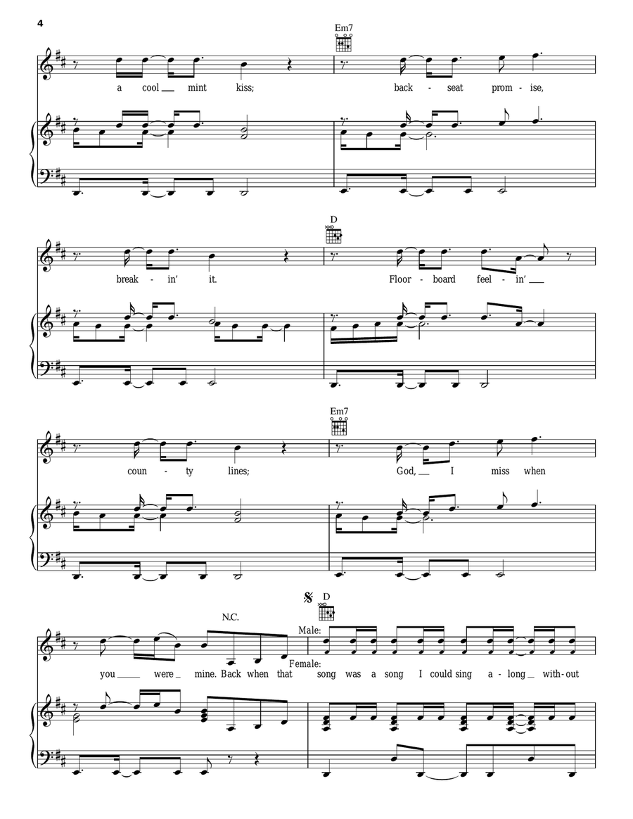 We Were Us We Were Us Piano, Vocal, Guitar scores gallery preview page 4