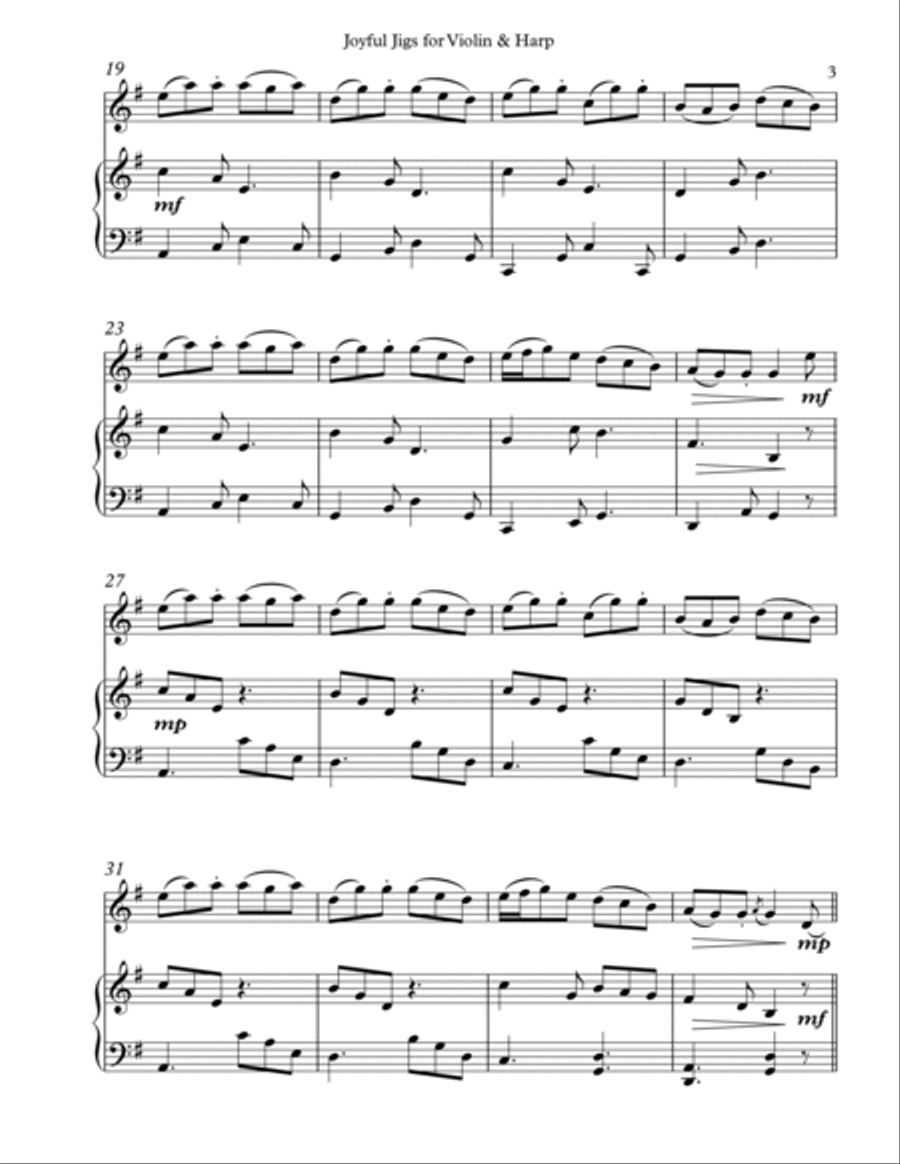 Joyful Jigs, Duet for Oboe & Harp Oboe scores gallery preview page 3
