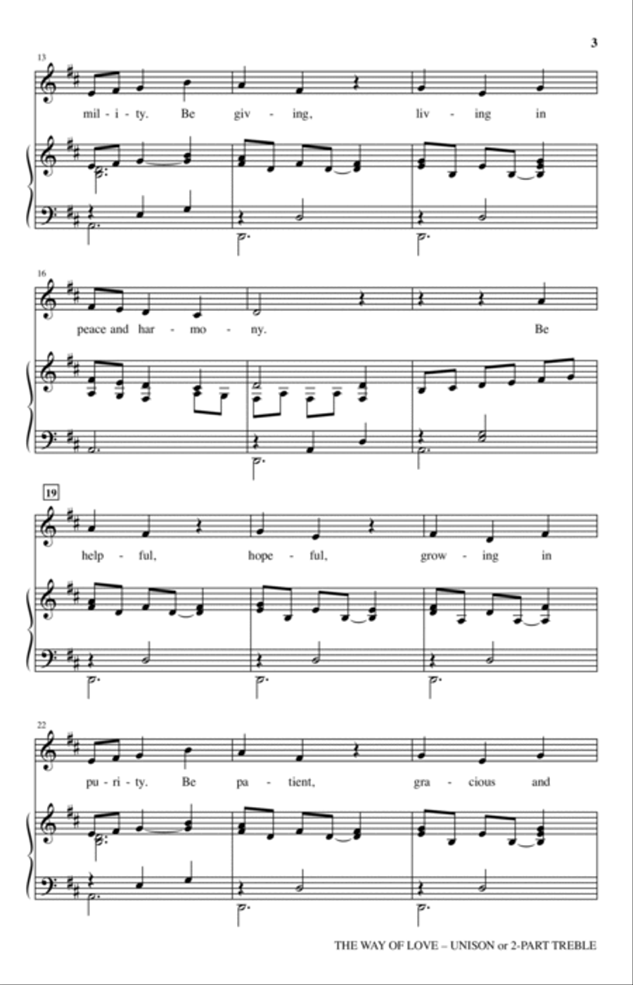 The Way Of Love The Way Of Love Unison Choir scores gallery preview page 2