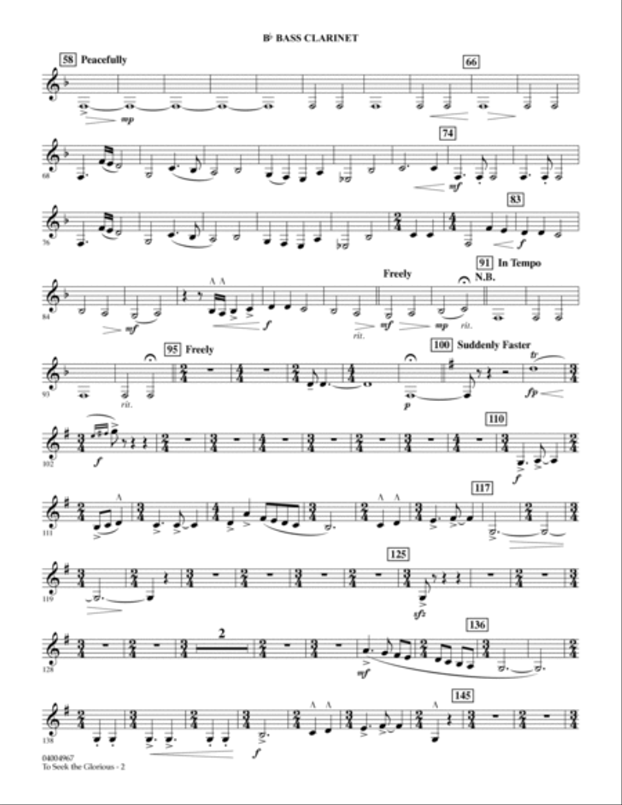 To Seek the Glorious - Bb Bass Clarinet Bass Clarinet scores gallery preview page 2