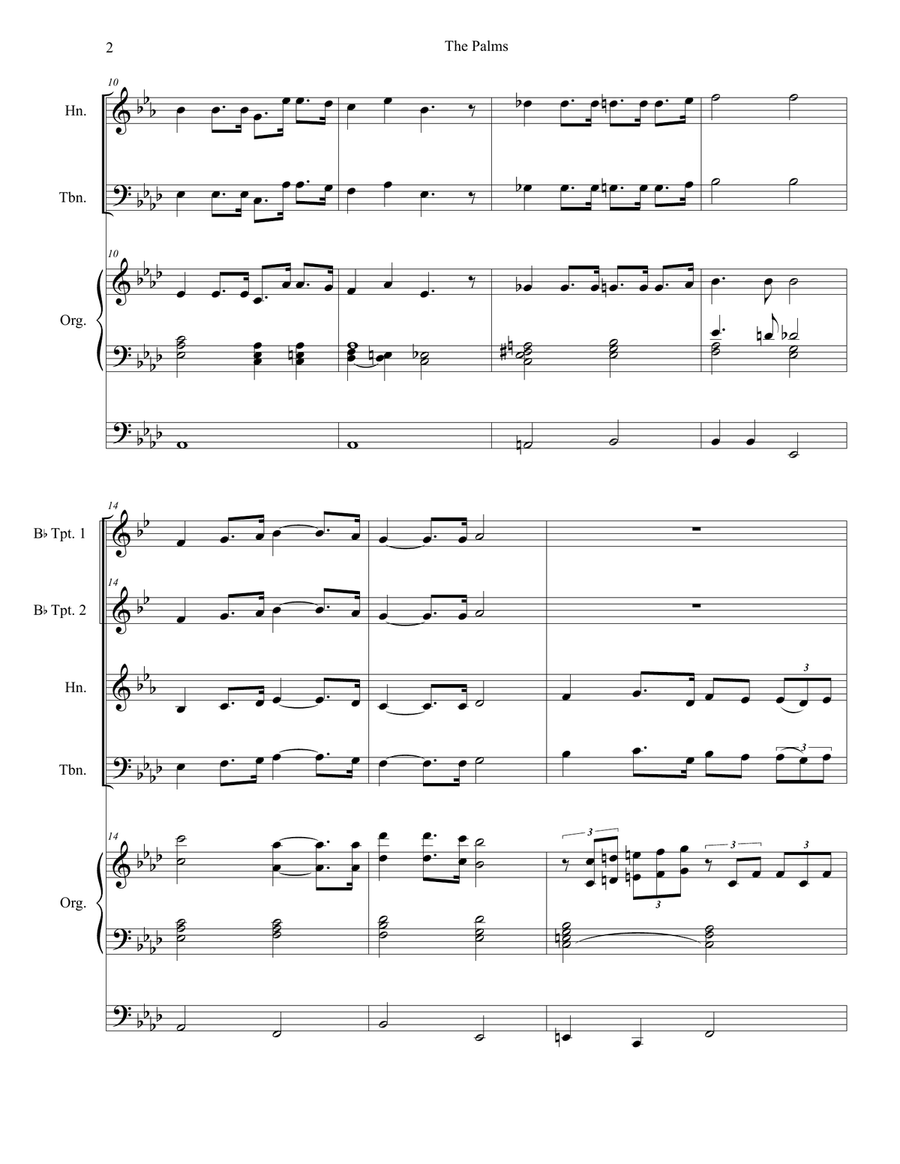 The Palms (Brass Quartet and Organ) The Palms (Brass Quartet and Organ) Brass Quartet scores gallery preview page 2