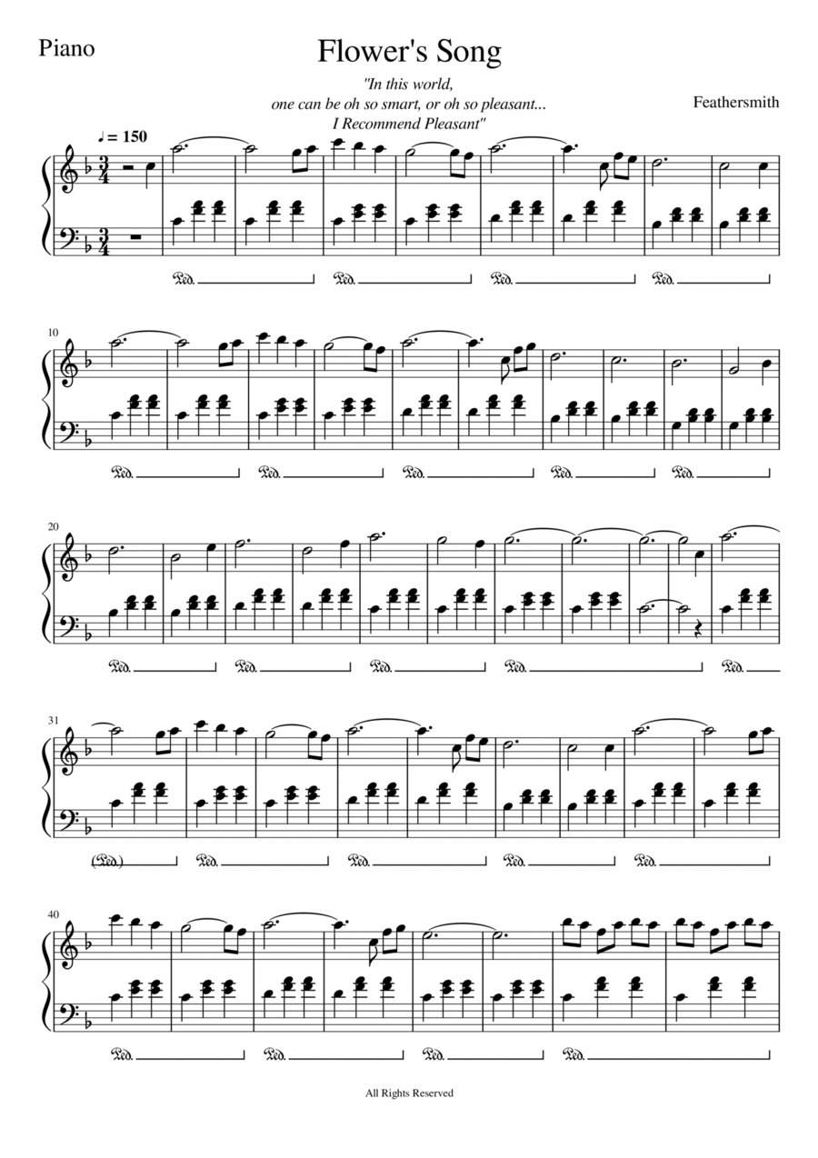 Flower’s Song Piano Solo scores gallery preview page 1